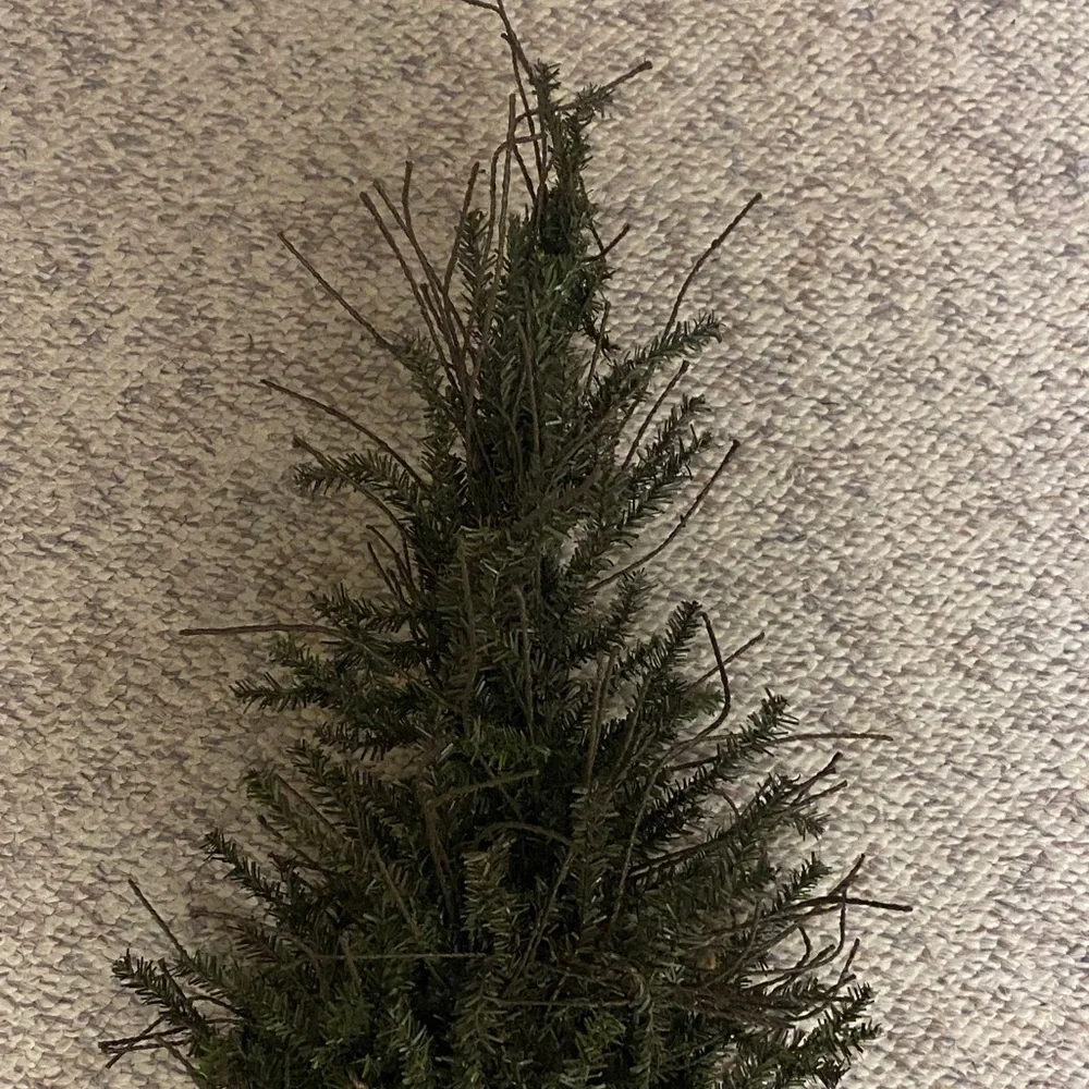 Small Burlap-Base Mini Christmas Tree - Green Holiday Accent